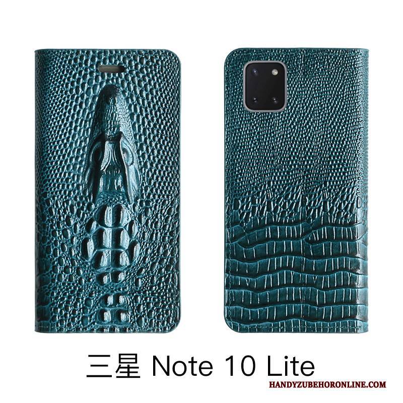 Hülle Samsung Galaxy Note 10 Lite Taschen Handyhüllen Kuh, Case Samsung Galaxy Note 10 Lite Lederhülle Gelb High-end