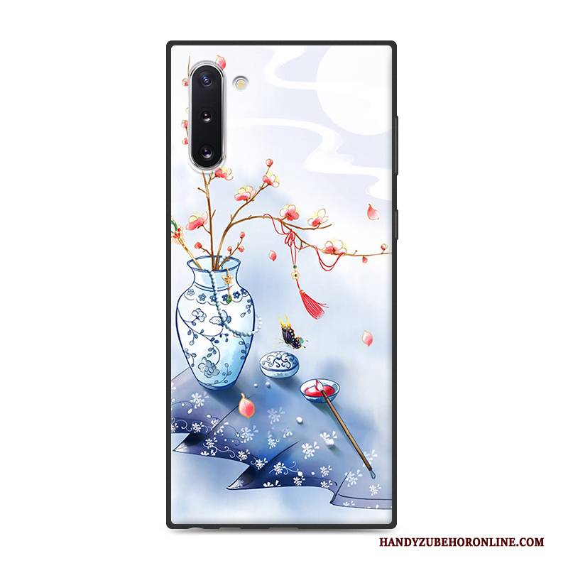 Hülle Samsung Galaxy Note 10 Retro Kunst Anti-sturz, Case Samsung Galaxy Note 10 Schutz Handyhüllen Blau