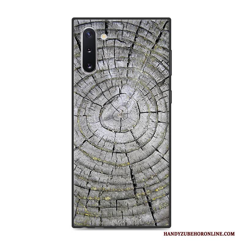 Hülle Samsung Galaxy Note 10 Schutz Einfach Persönlichkeit, Case Samsung Galaxy Note 10 Holzmaserung Grau Handyhüllen