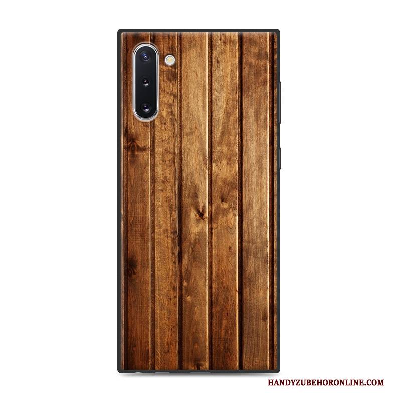 Hülle Samsung Galaxy Note 10 Schutz Einfach Persönlichkeit, Case Samsung Galaxy Note 10 Holzmaserung Grau Handyhüllen