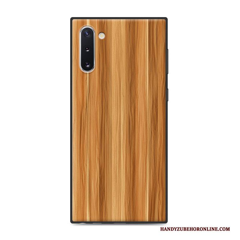 Hülle Samsung Galaxy Note 10 Schutz Einfach Persönlichkeit, Case Samsung Galaxy Note 10 Holzmaserung Grau Handyhüllen