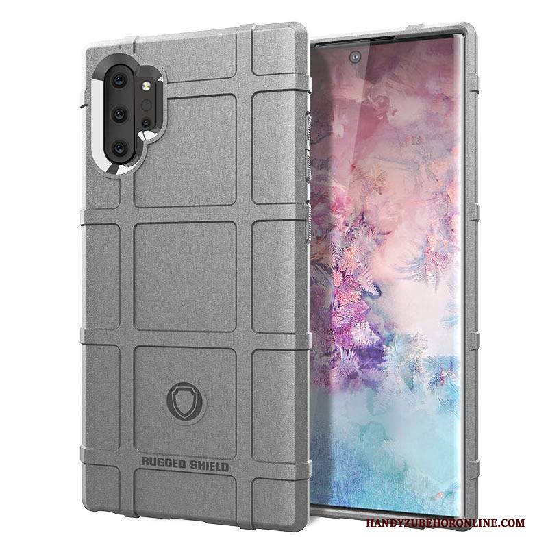 Hülle Samsung Galaxy Note 10+ Silikon Grau Nubuck, Case Samsung Galaxy Note 10+ Handyhüllen Anti-sturz