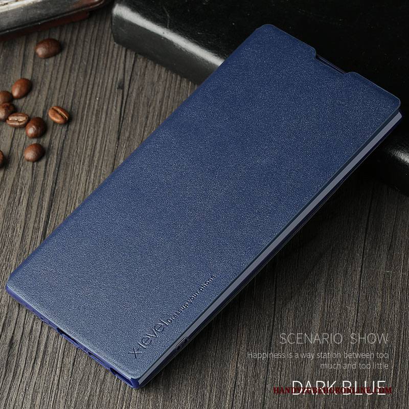 Hülle Samsung Galaxy Note 10+ Taschen Blau Schlank, Case Samsung Galaxy Note 10+ Folio Farbe Handyhüllen