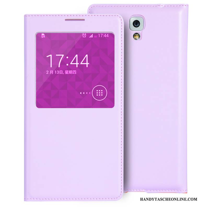 Hülle Samsung Galaxy Note 3 Leder Lila Handyhüllen, Case Samsung Galaxy Note 3 Schutz Mini