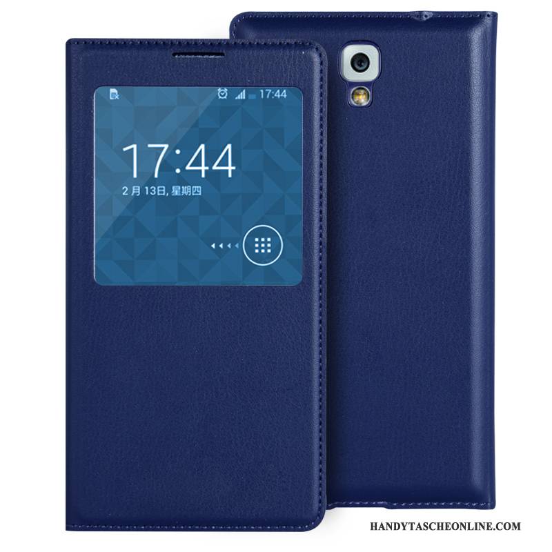 Hülle Samsung Galaxy Note 3 Leder Lila Handyhüllen, Case Samsung Galaxy Note 3 Schutz Mini