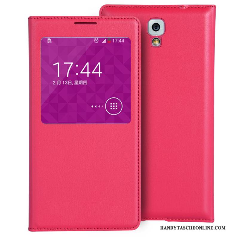 Hülle Samsung Galaxy Note 3 Leder Lila Handyhüllen, Case Samsung Galaxy Note 3 Schutz Mini