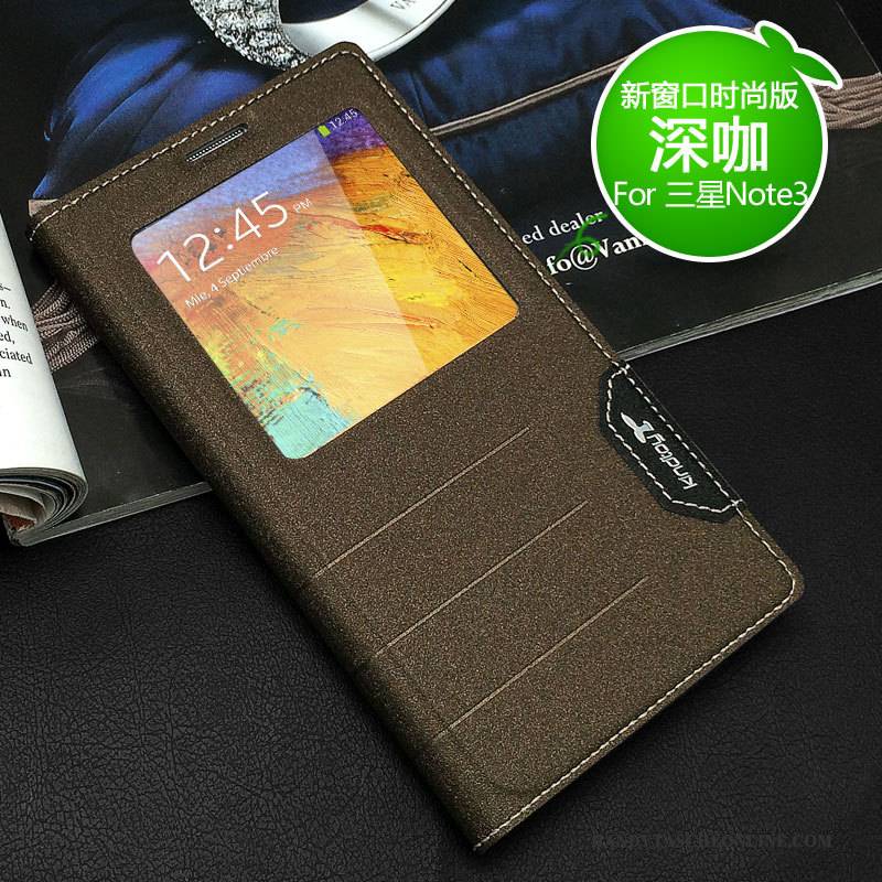 Hülle Samsung Galaxy Note 3 Lederhülle Handyhüllen Gold, Case Samsung Galaxy Note 3 Schutz Neu