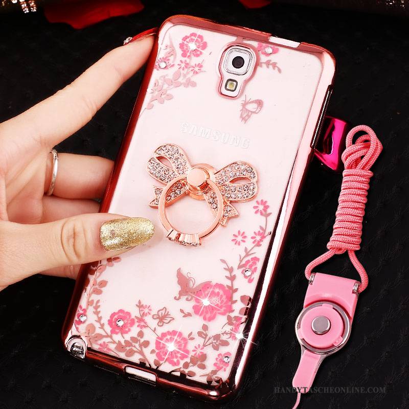 Hülle Samsung Galaxy Note 3 Silikon Hängende Verzierungen Handyhüllen, Case Samsung Galaxy Note 3 Schutz Ring Rosa