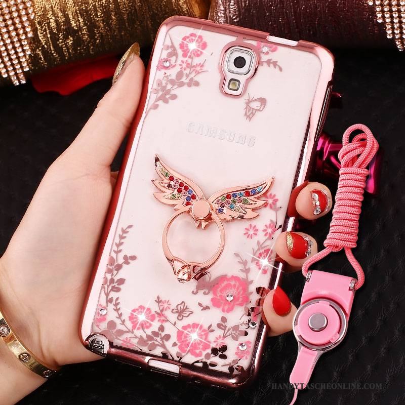 Hülle Samsung Galaxy Note 3 Silikon Hängende Verzierungen Handyhüllen, Case Samsung Galaxy Note 3 Schutz Ring Rosa