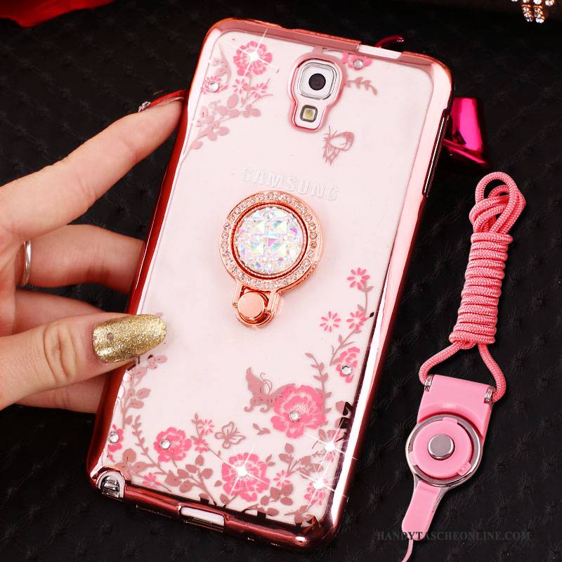 Hülle Samsung Galaxy Note 3 Silikon Hängende Verzierungen Handyhüllen, Case Samsung Galaxy Note 3 Schutz Ring Rosa