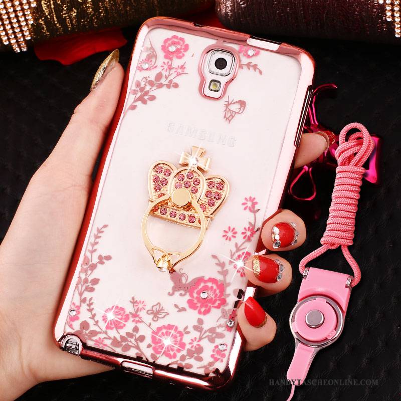 Hülle Samsung Galaxy Note 3 Silikon Hängende Verzierungen Handyhüllen, Case Samsung Galaxy Note 3 Schutz Ring Rosa