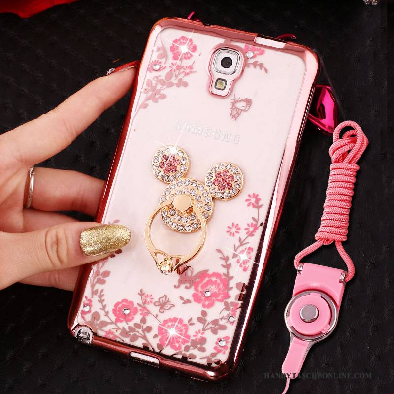 Hülle Samsung Galaxy Note 3 Silikon Hängende Verzierungen Handyhüllen, Case Samsung Galaxy Note 3 Schutz Ring Rosa