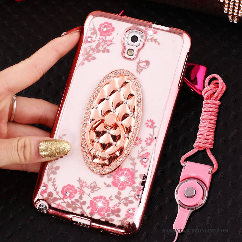 Hülle Samsung Galaxy Note 3 Silikon Hängende Verzierungen Handyhüllen, Case Samsung Galaxy Note 3 Schutz Ring Rosa