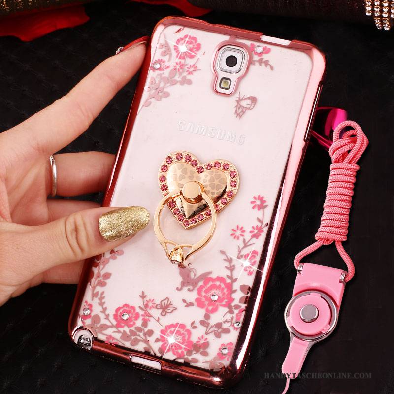 Hülle Samsung Galaxy Note 3 Silikon Hängende Verzierungen Handyhüllen, Case Samsung Galaxy Note 3 Schutz Ring Rosa