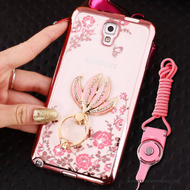 Hülle Samsung Galaxy Note 3 Silikon Hängende Verzierungen Handyhüllen, Case Samsung Galaxy Note 3 Schutz Ring Rosa