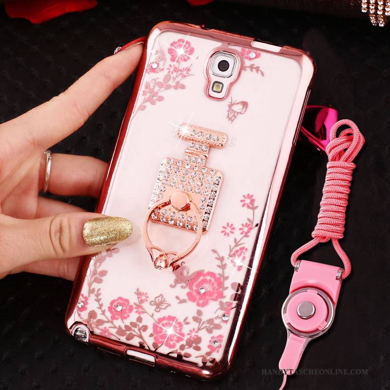 Hülle Samsung Galaxy Note 3 Silikon Hängende Verzierungen Handyhüllen, Case Samsung Galaxy Note 3 Schutz Ring Rosa