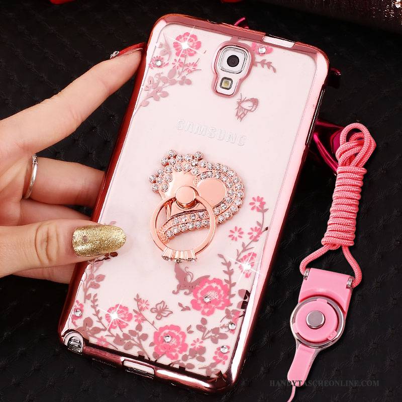 Hülle Samsung Galaxy Note 3 Silikon Hängende Verzierungen Handyhüllen, Case Samsung Galaxy Note 3 Schutz Ring Rosa