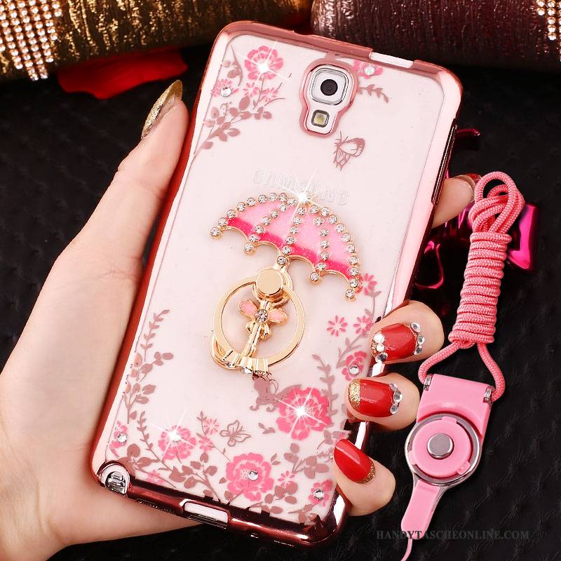 Hülle Samsung Galaxy Note 3 Silikon Hängende Verzierungen Handyhüllen, Case Samsung Galaxy Note 3 Schutz Ring Rosa