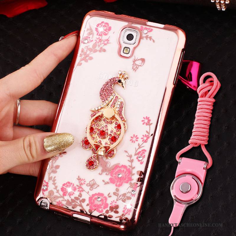 Hülle Samsung Galaxy Note 3 Silikon Hängende Verzierungen Handyhüllen, Case Samsung Galaxy Note 3 Schutz Ring Rosa