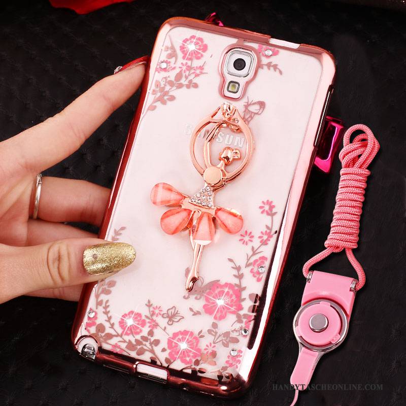 Hülle Samsung Galaxy Note 3 Silikon Hängende Verzierungen Handyhüllen, Case Samsung Galaxy Note 3 Schutz Ring Rosa