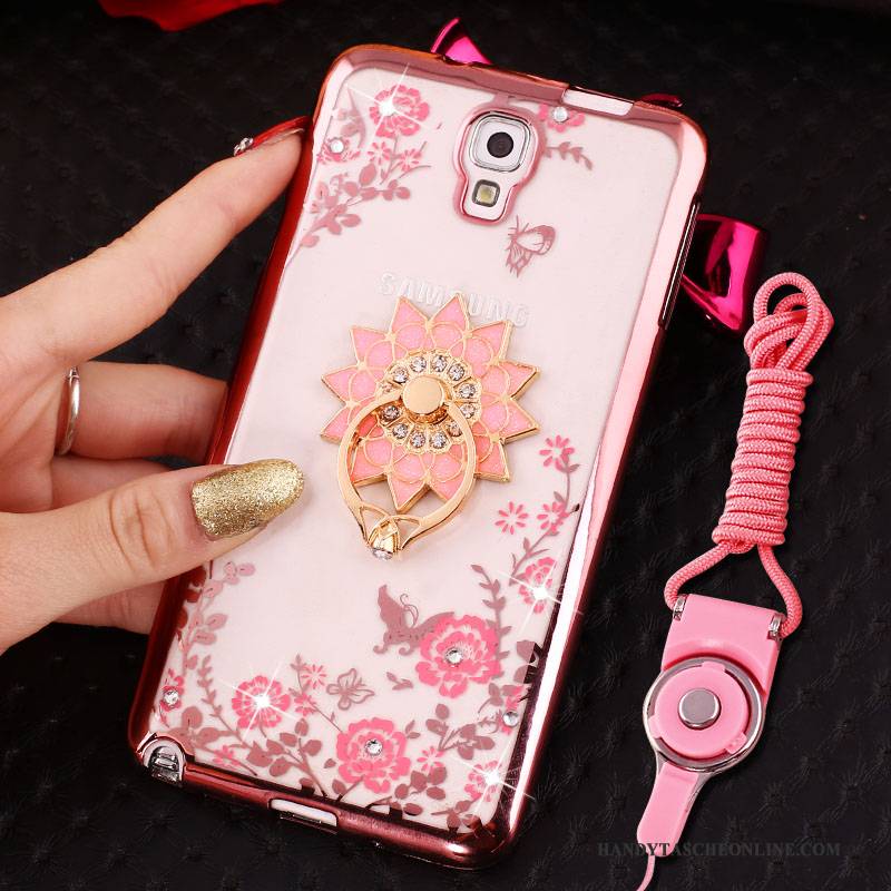 Hülle Samsung Galaxy Note 3 Silikon Hängende Verzierungen Handyhüllen, Case Samsung Galaxy Note 3 Schutz Ring Rosa