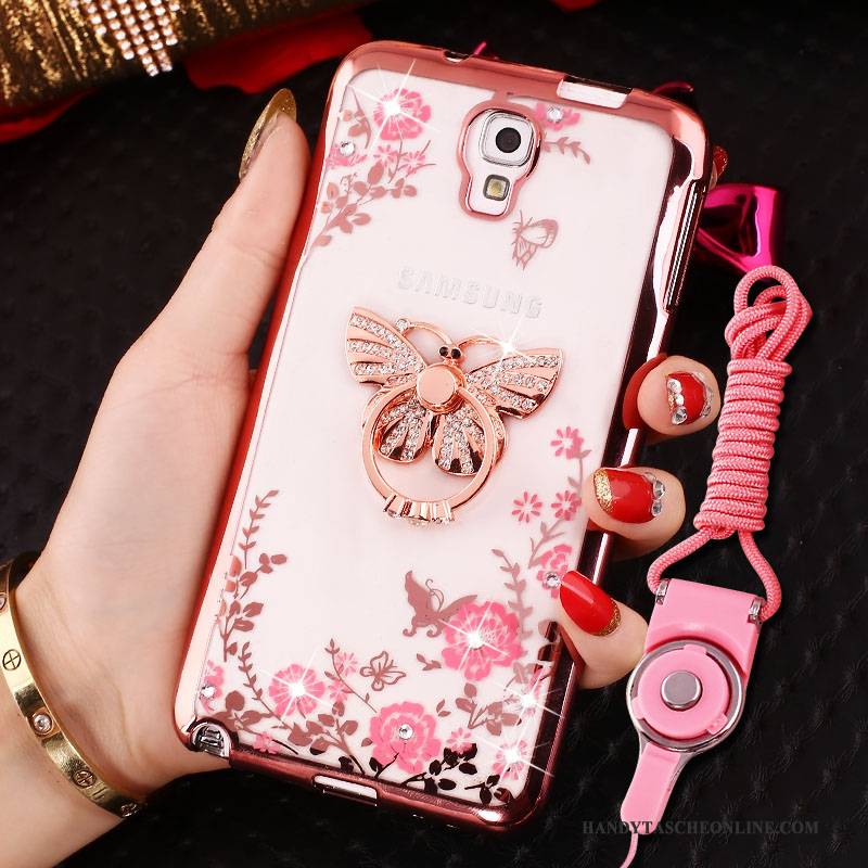 Hülle Samsung Galaxy Note 3 Silikon Hängende Verzierungen Handyhüllen, Case Samsung Galaxy Note 3 Schutz Ring Rosa