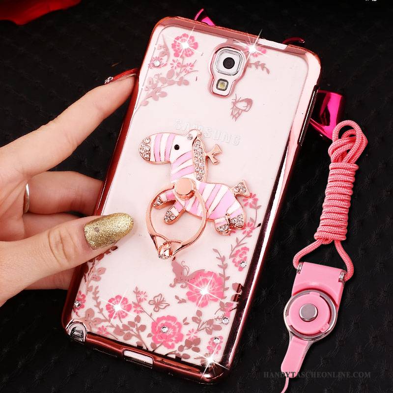 Hülle Samsung Galaxy Note 3 Silikon Hängende Verzierungen Handyhüllen, Case Samsung Galaxy Note 3 Schutz Ring Rosa