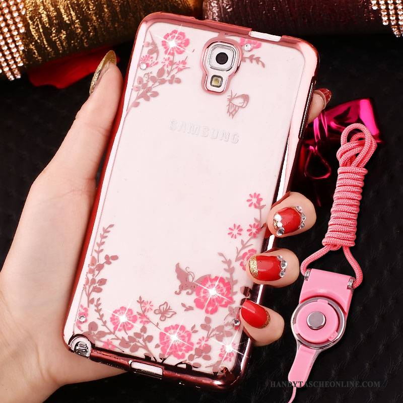 Hülle Samsung Galaxy Note 3 Silikon Hängende Verzierungen Handyhüllen, Case Samsung Galaxy Note 3 Schutz Ring Rosa