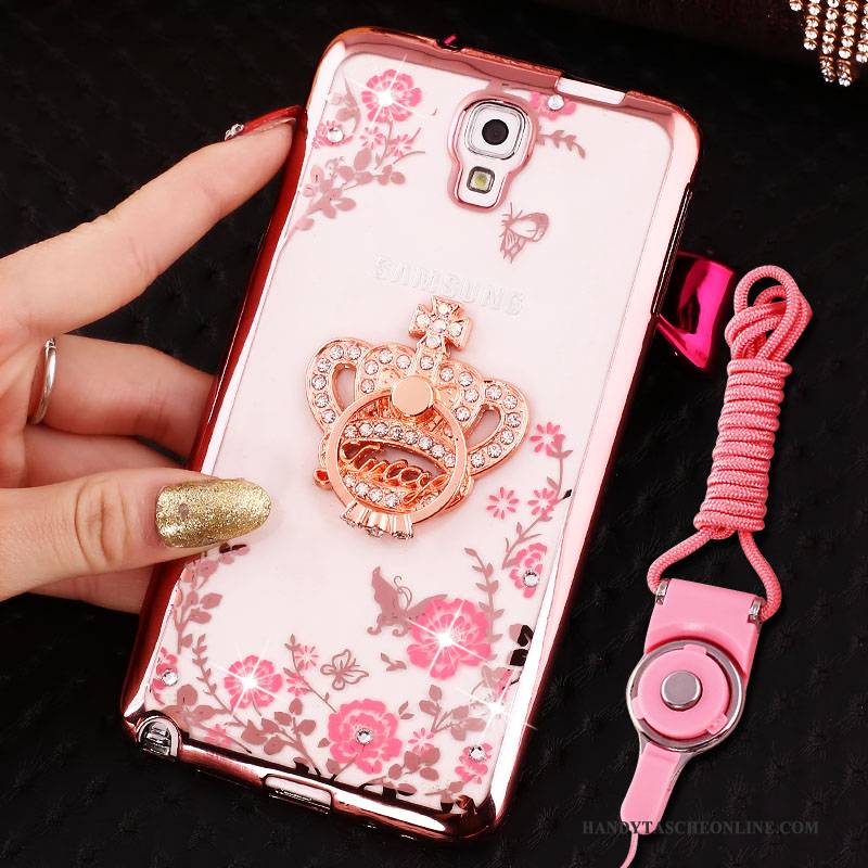 Hülle Samsung Galaxy Note 3 Silikon Hängende Verzierungen Handyhüllen, Case Samsung Galaxy Note 3 Schutz Ring Rosa