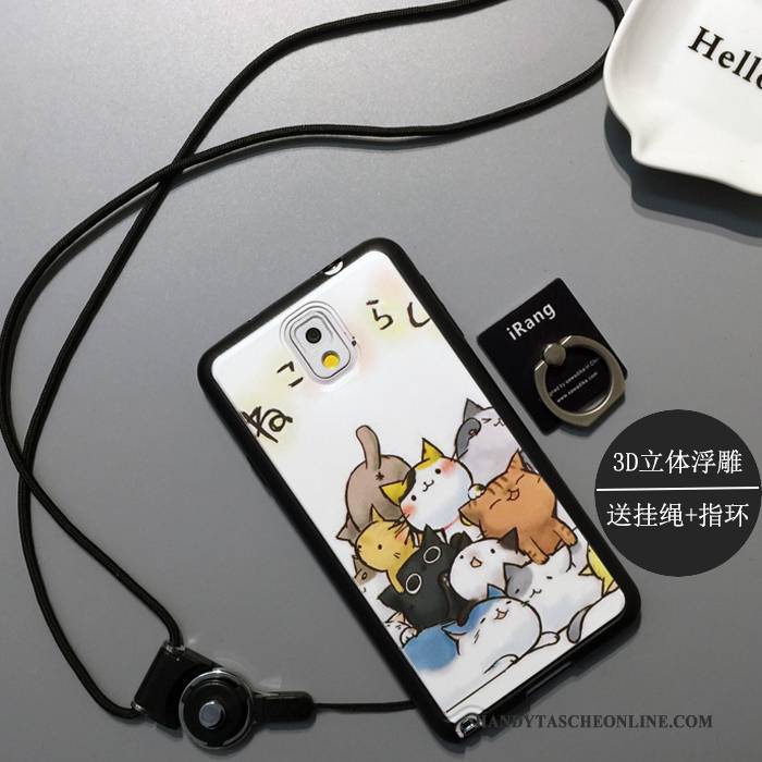 Hülle Samsung Galaxy Note 3 Silikon Nette Nubuck, Case Samsung Galaxy Note 3 Karikatur Persönlichkeit Weiß