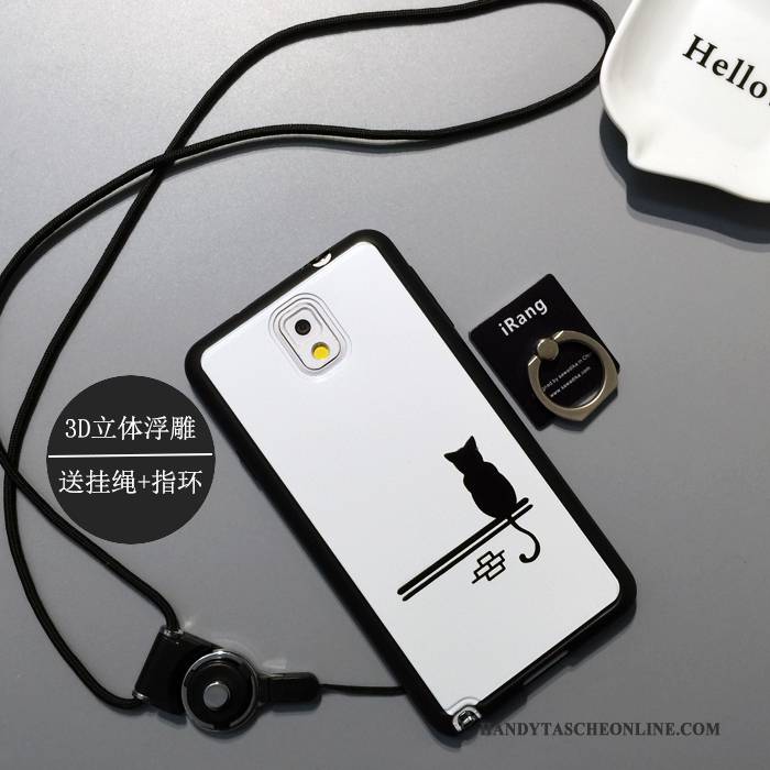 Hülle Samsung Galaxy Note 3 Silikon Nette Nubuck, Case Samsung Galaxy Note 3 Karikatur Persönlichkeit Weiß