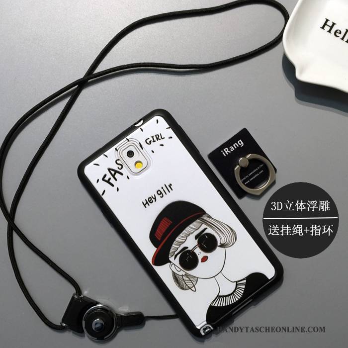 Hülle Samsung Galaxy Note 3 Silikon Nette Nubuck, Case Samsung Galaxy Note 3 Karikatur Persönlichkeit Weiß