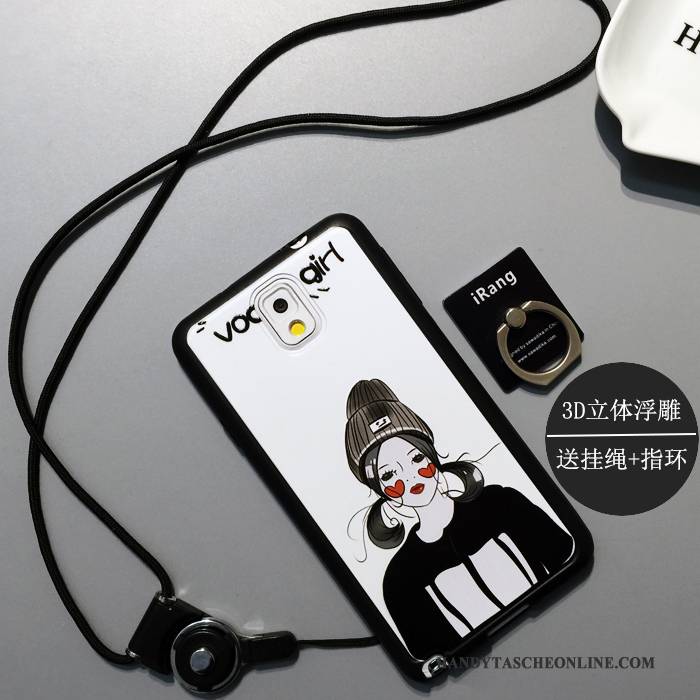 Hülle Samsung Galaxy Note 3 Silikon Nette Nubuck, Case Samsung Galaxy Note 3 Karikatur Persönlichkeit Weiß