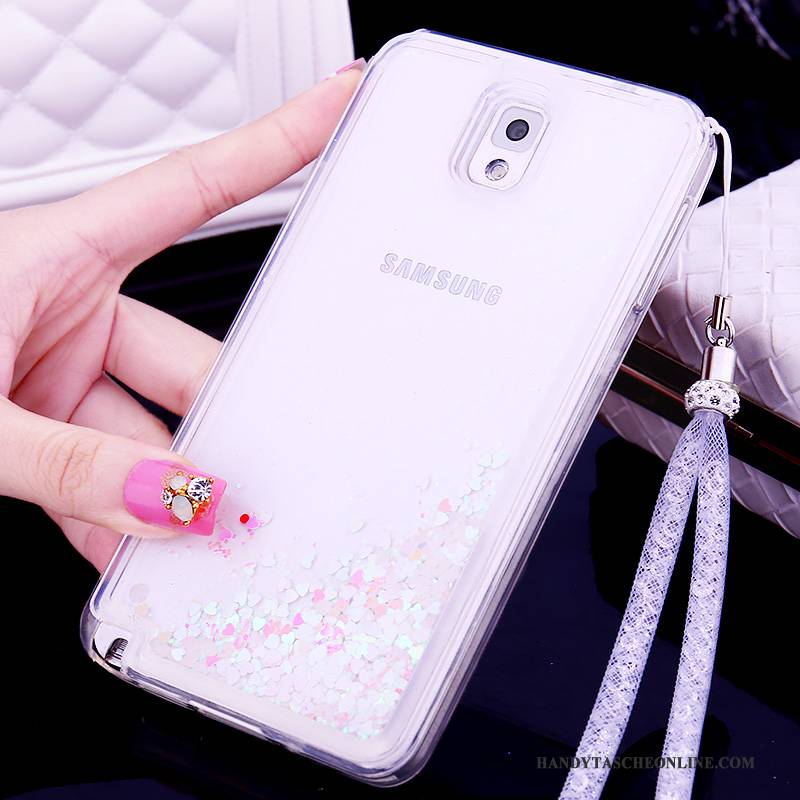 Hülle Samsung Galaxy Note 3 Silikon Treibsand Nette, Case Samsung Galaxy Note 3 Schutz Lila Hängende Verzierungen