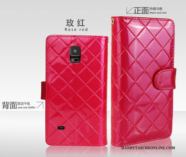 Hülle Samsung Galaxy Note 4 Geldbörse Handyhüllen Schnalle, Case Samsung Galaxy Note 4 Folio Rot