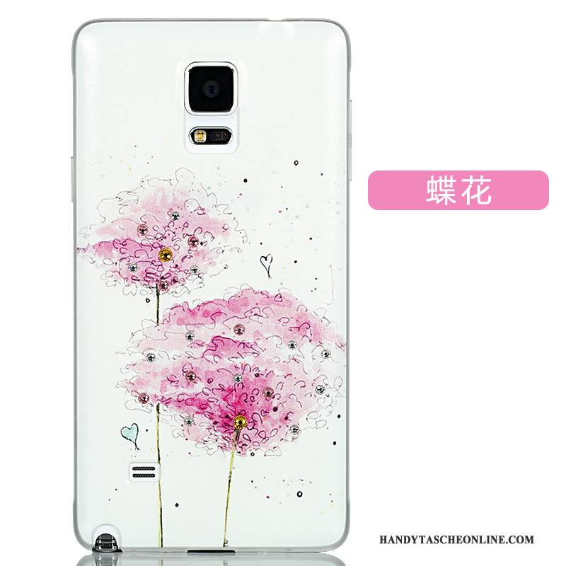 Hülle Samsung Galaxy Note 4 Karikatur Nubuck Hintere Abdeckung, Case Samsung Galaxy Note 4 Schutz Rosa Handyhüllen