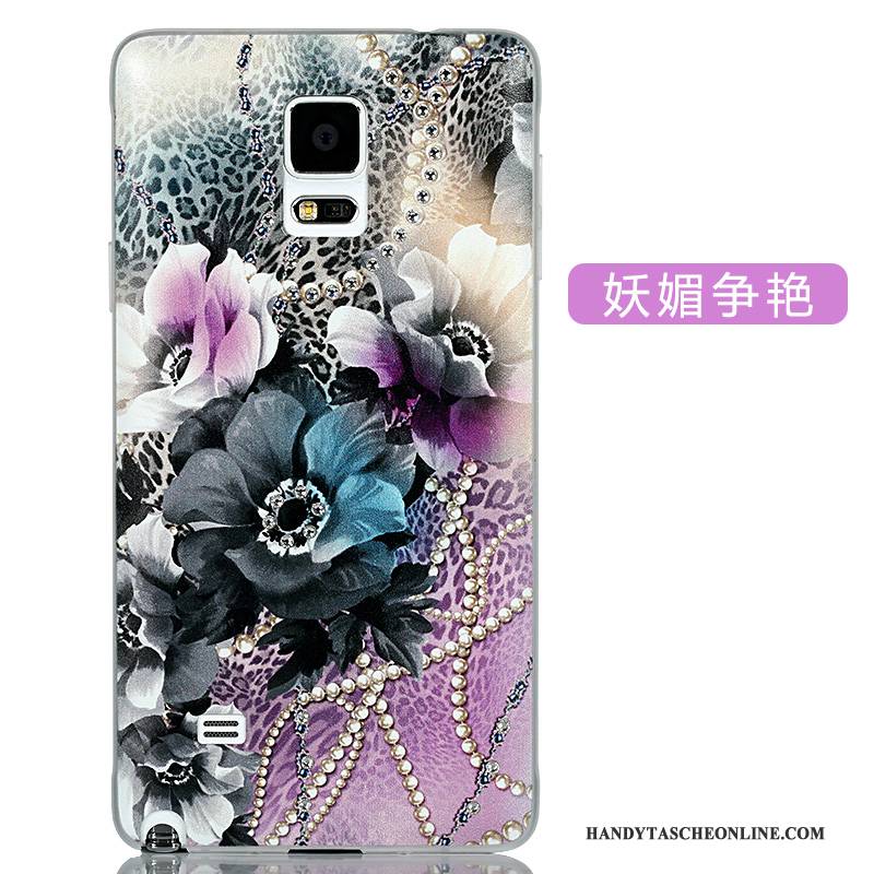 Hülle Samsung Galaxy Note 4 Karikatur Nubuck Hintere Abdeckung, Case Samsung Galaxy Note 4 Schutz Rosa Handyhüllen