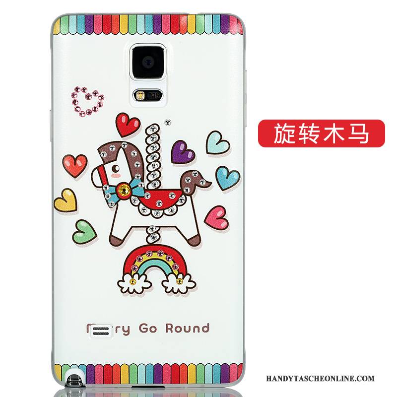 Hülle Samsung Galaxy Note 4 Karikatur Nubuck Hintere Abdeckung, Case Samsung Galaxy Note 4 Schutz Rosa Handyhüllen