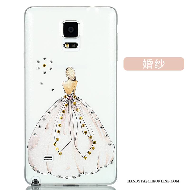 Hülle Samsung Galaxy Note 4 Karikatur Nubuck Hintere Abdeckung, Case Samsung Galaxy Note 4 Schutz Rosa Handyhüllen