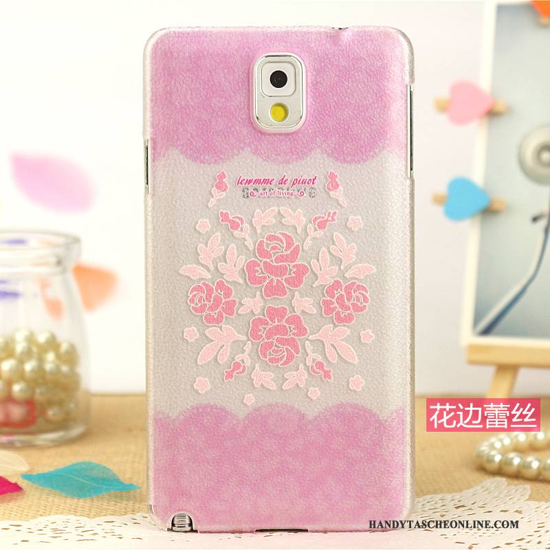 Hülle Samsung Galaxy Note 4 Karikatur Schwer Rosa, Case Samsung Galaxy Note 4 Leder Muster Handyhüllen