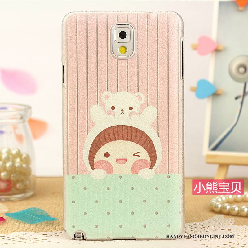 Hülle Samsung Galaxy Note 4 Karikatur Schwer Rosa, Case Samsung Galaxy Note 4 Leder Muster Handyhüllen