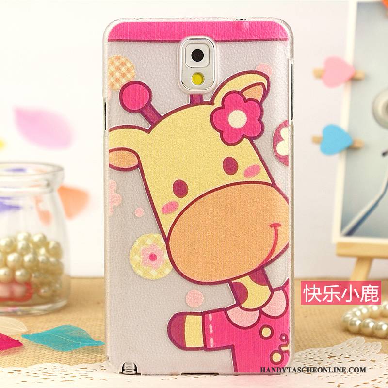 Hülle Samsung Galaxy Note 4 Karikatur Schwer Rosa, Case Samsung Galaxy Note 4 Leder Muster Handyhüllen