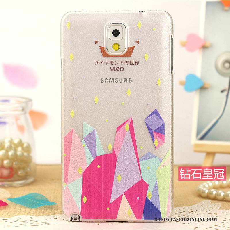 Hülle Samsung Galaxy Note 4 Karikatur Schwer Rosa, Case Samsung Galaxy Note 4 Leder Muster Handyhüllen