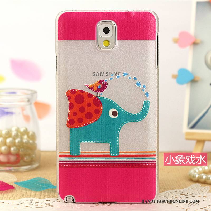 Hülle Samsung Galaxy Note 4 Karikatur Schwer Rosa, Case Samsung Galaxy Note 4 Leder Muster Handyhüllen