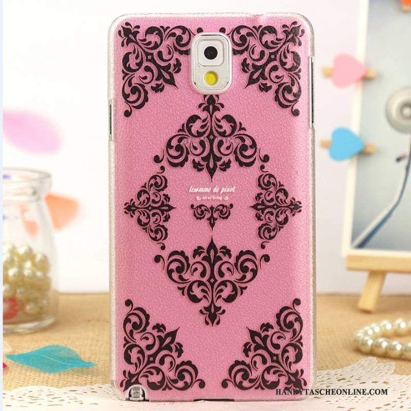 Hülle Samsung Galaxy Note 4 Karikatur Schwer Rosa, Case Samsung Galaxy Note 4 Leder Muster Handyhüllen