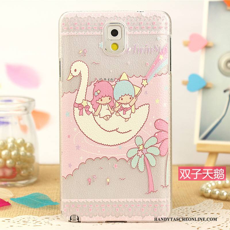 Hülle Samsung Galaxy Note 4 Karikatur Schwer Rosa, Case Samsung Galaxy Note 4 Leder Muster Handyhüllen