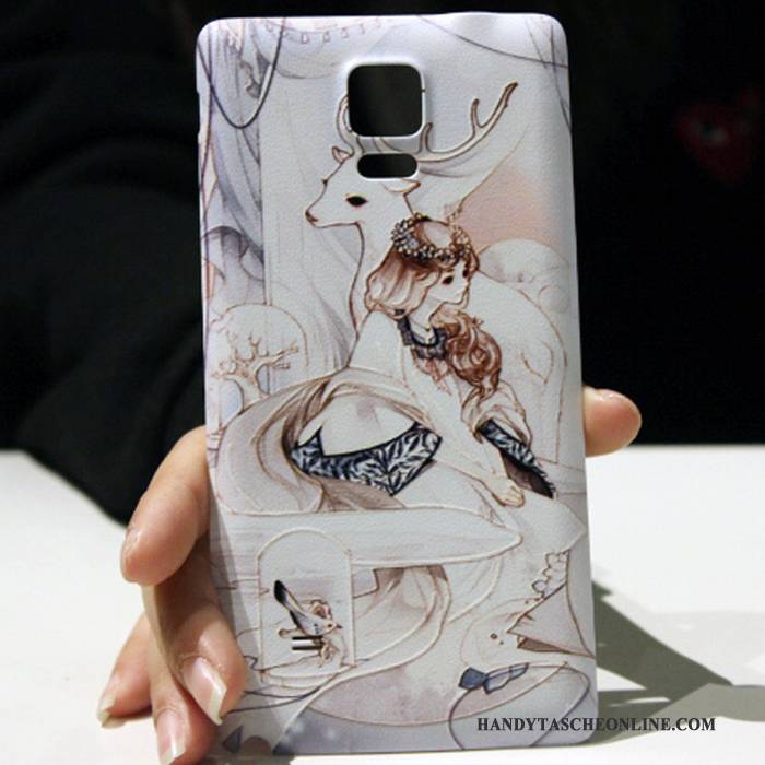 Hülle Samsung Galaxy Note 4 Kreativ Nette Schwarz, Case Samsung Galaxy Note 4 Karikatur Handyhüllen Hintere Abdeckung