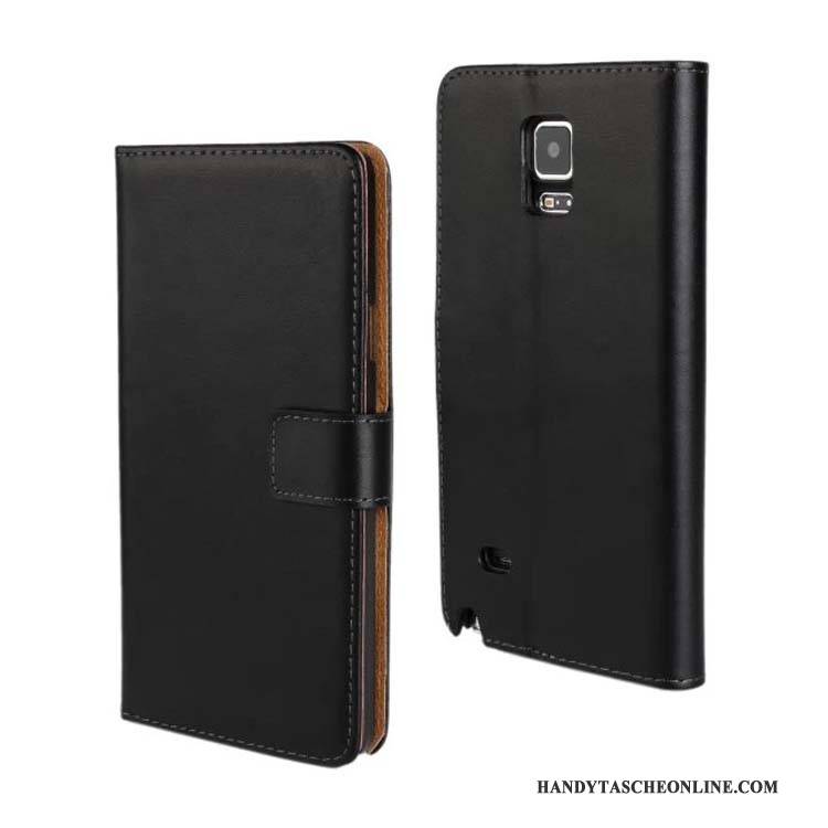 Hülle Samsung Galaxy Note 4 Leder Handyhüllen Grün, Case Samsung Galaxy Note 4 Lederhülle