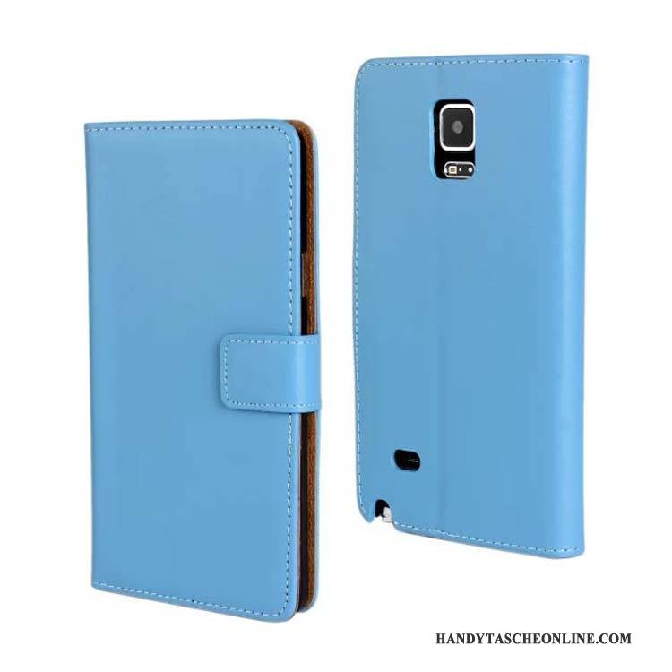 Hülle Samsung Galaxy Note 4 Leder Handyhüllen Grün, Case Samsung Galaxy Note 4 Lederhülle