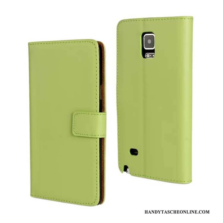 Hülle Samsung Galaxy Note 4 Leder Handyhüllen Grün, Case Samsung Galaxy Note 4 Lederhülle